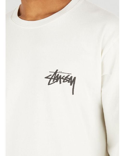 Stussy How We're Livin' Long Sleeve T-shirt in White for Men