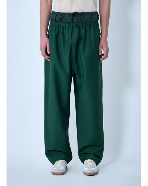 Lacoste Green Wide-Leg Drawstring Trousers for men