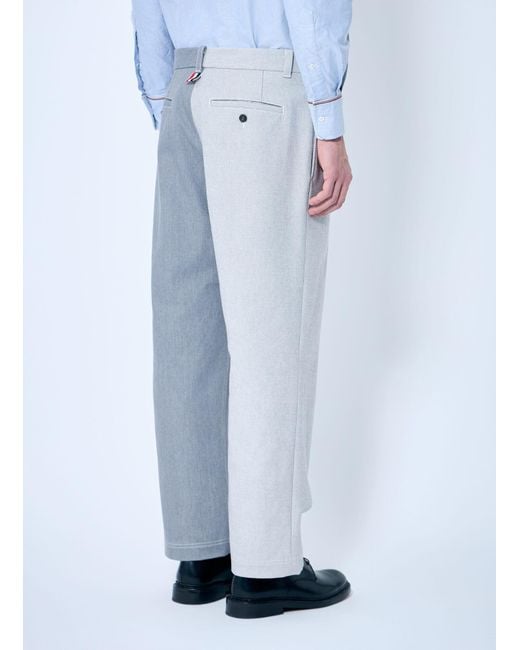 Thom Browne Blue Constrast Tailored Pants for men