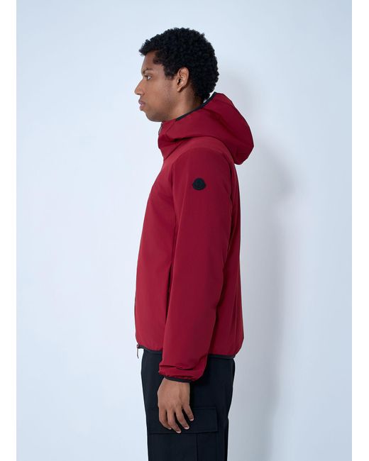 Moncler Red Batisse Hooded Short Down Jacket for men