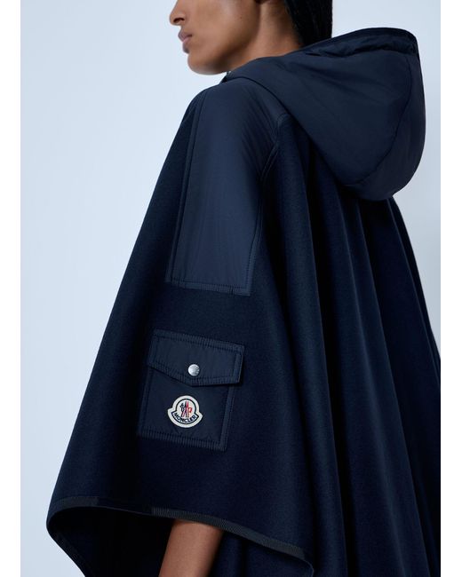 Moncler Blue Hooded Cape