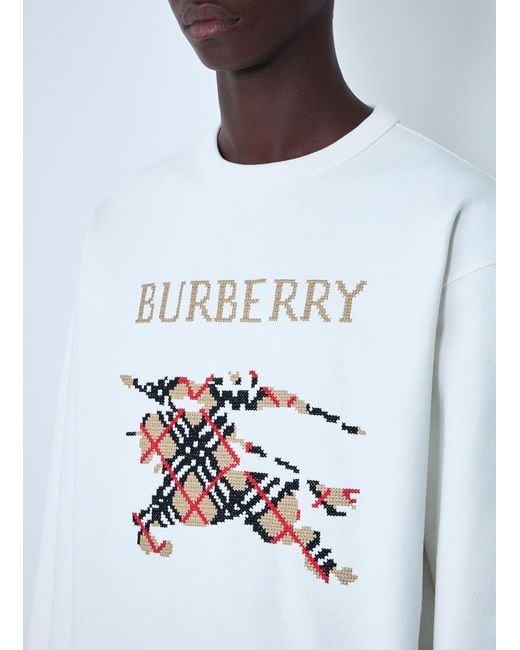Burberry White Logo Motif Sweatshirt for men