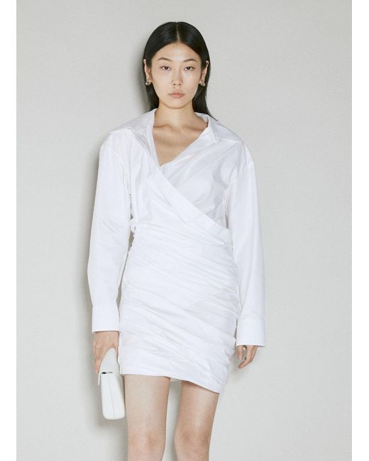 Alexander Wang White Draped Back Dress