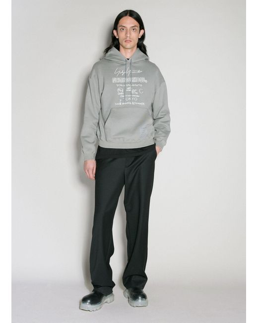 Yohji Yamamoto Gray Neighborhood Hooded Sweatshirt for men