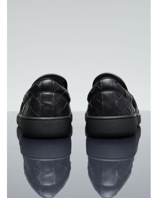 Bottega Veneta Gray Intrecciato Slip-on Shoes