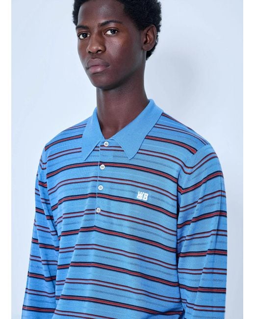 Wales Bonner Blue Beam Polo for men
