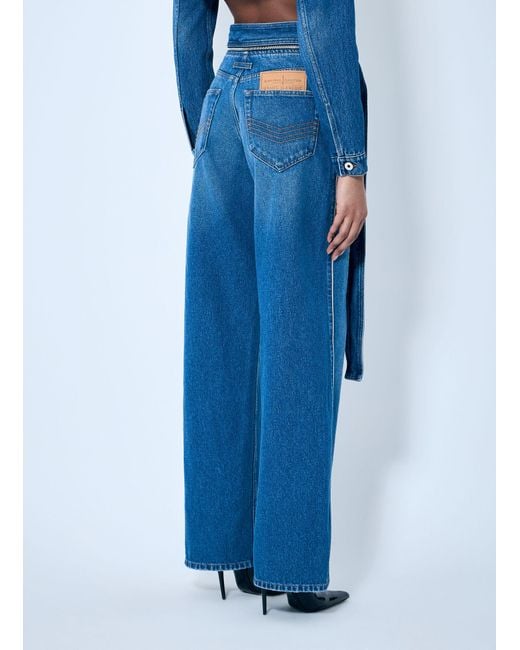 Jean Paul Gaultier Blue Zip-belt Denim Jeans