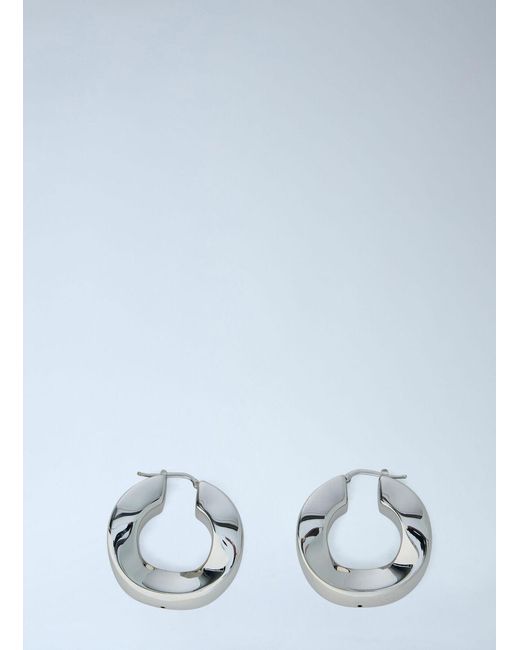 Jil Sander Women's White Sculpted Hoop Earrings