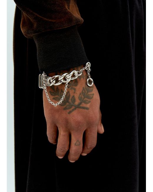 Acne Black Buckle Chain Bracelet for men