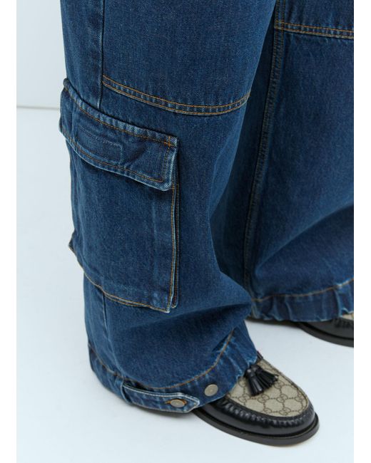 Gucci Blue Denim Cargo Pants for men