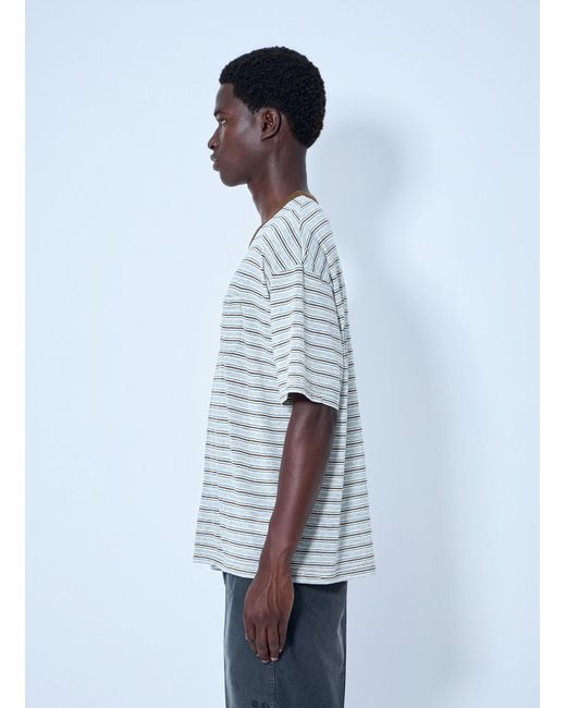 Visvim Blue Mondo Border Stripe T-Shirt for men