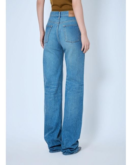 Saint Laurent Blue Flared High-Waisted Five-Pocket Jeans