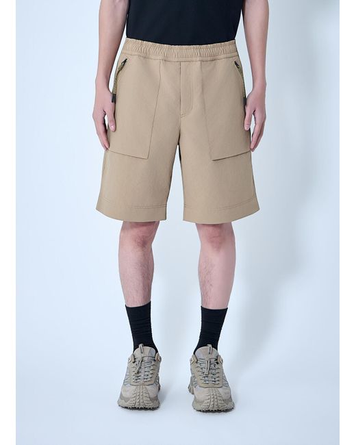 Moncler Natural Elasticated Waist Cargo Shorts for men