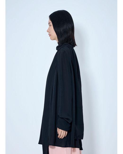 Totême  Blue Draped Scarf Blouse