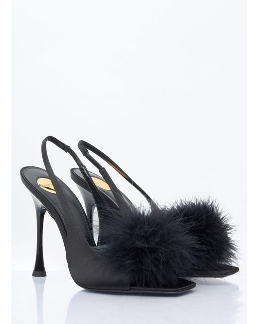 Saint Laurent Black Paradis Sandals