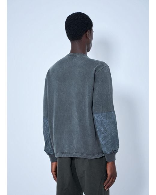 Stone Island Blue Oversized Crewneck Sweatshirt for men