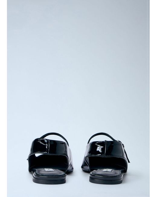 Totême White Patent Leather Slingback Flats