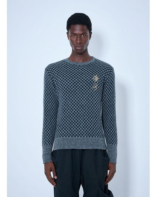 Vivienne Westwood Blue Checkmate Jumper for men