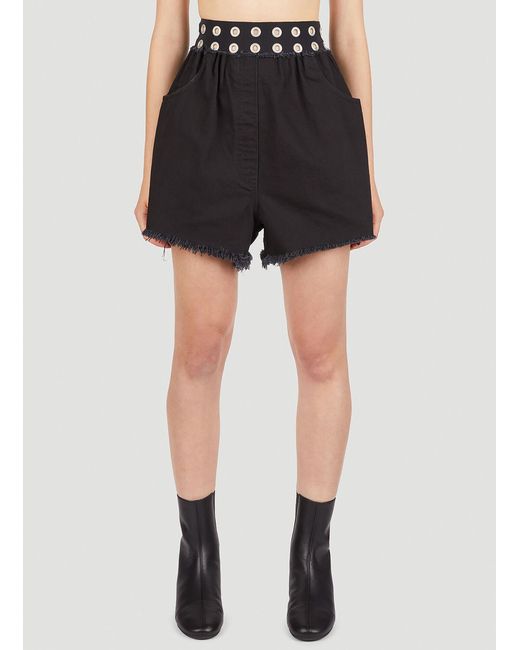 Raf Simons Black Eyelet Shorts