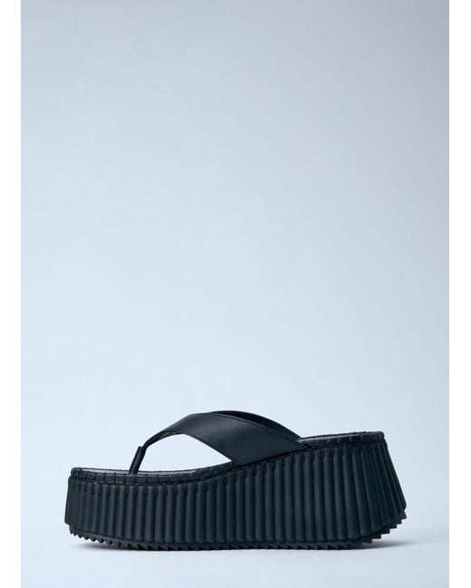 Chloé Blue Chloé Nama Wedge Sandals
