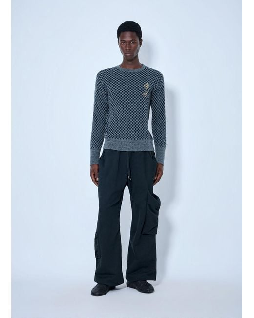 Vivienne Westwood Blue Checkmate Jumper for men