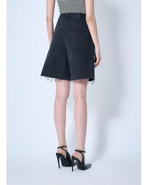 Saint Laurent Blue Denim Shorts