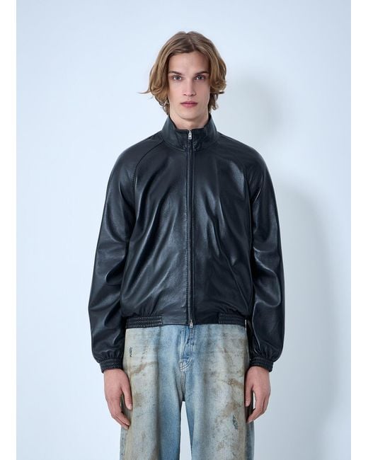 Acne Blue Leather Jacket for men