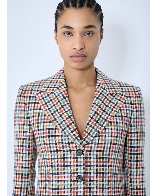 Chloé White Chloã Tailored Check Wool Blazer