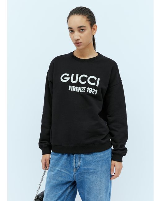 Gucci Black Logo Embroidery Sweatshirt