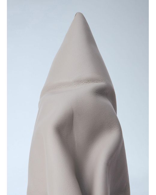 Rick Owens White Taquito Gathered Leather Ankle Boots