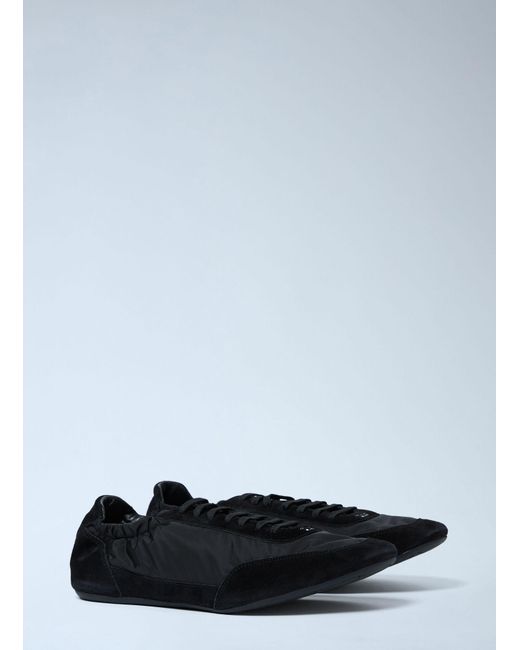 Prada Black Collapse Re-Nylon And Suede Sneakers for men
