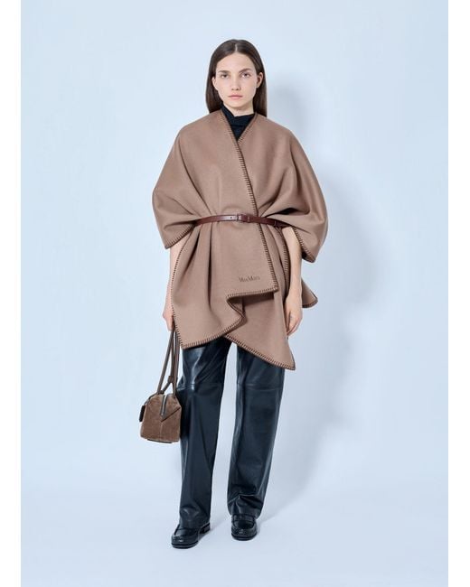 Max Mara Blue Belted Wool Wrap