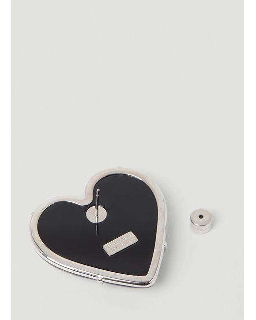 Balenciaga White Heart Logo Earrings