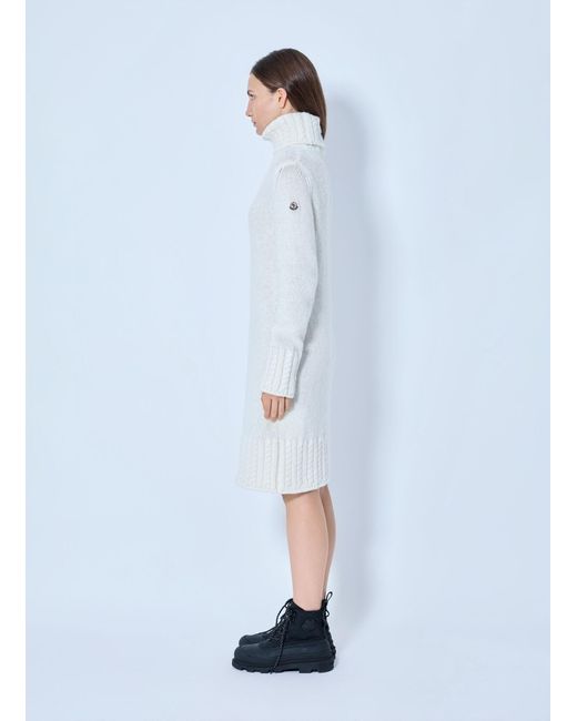 Moncler Blue Turtleneck Knit Dress