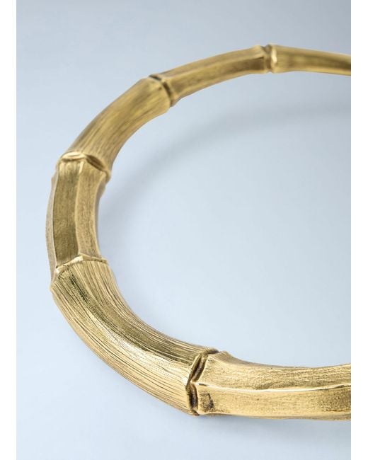 Saint Laurent Blue Bamboo Torc Necklace