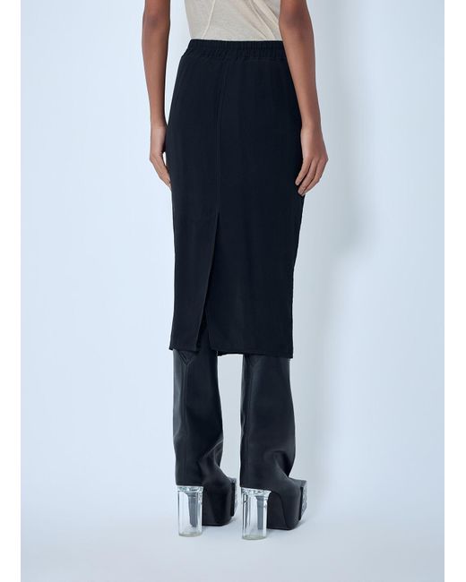 Rick Owens Blue Elasticated Midi Skirt