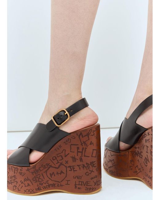 Chloé Brown Maxime Wedge Sandal