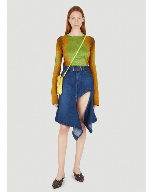 Y. Project Cut Out Denim Skirt in Blue | Lyst