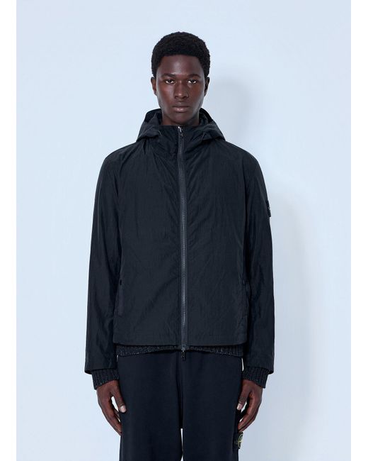 Stone Island Blue Textured Knit Jacket for men