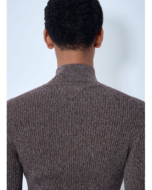 Prada Gray High Neck Zip Sweater for men