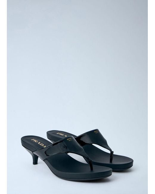 Prada Multicolor Patent Leather Thong Sandals