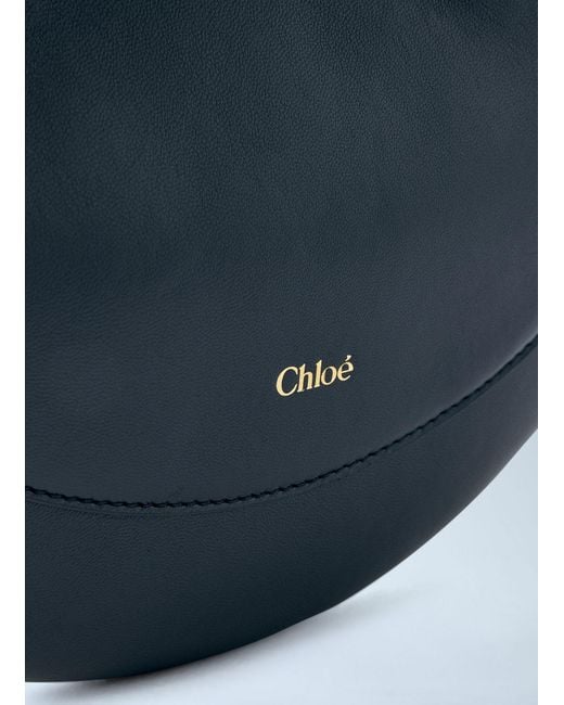 Chloé Blue Chloé Small Banana Nappa Zipped Shoulder Bag
