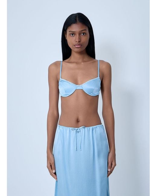 Prada Blue Silk Bralette