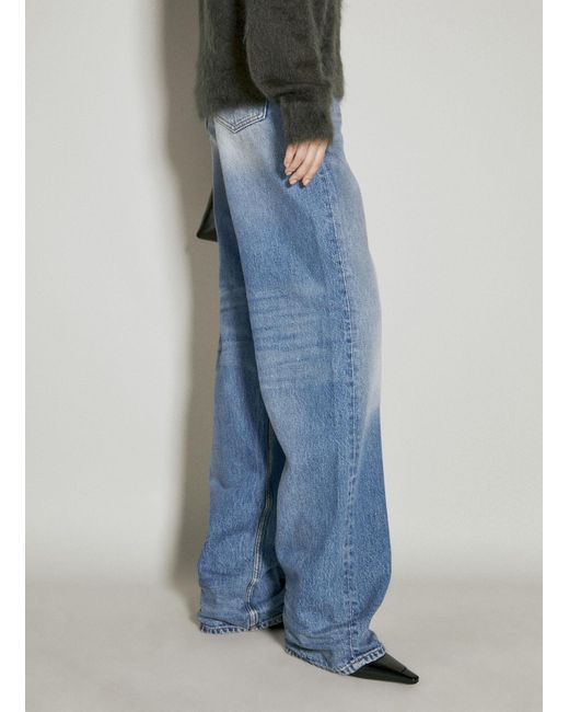 Saint Laurent Blue Long Extreme Baggy Jeans