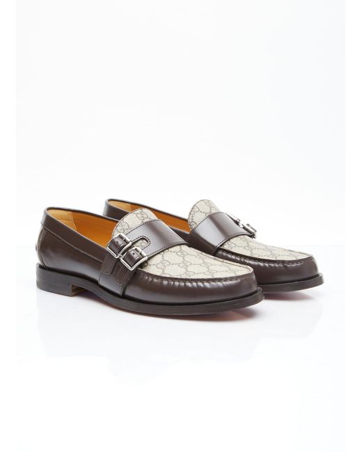 Gucci White Gg Buckle Loafers for men