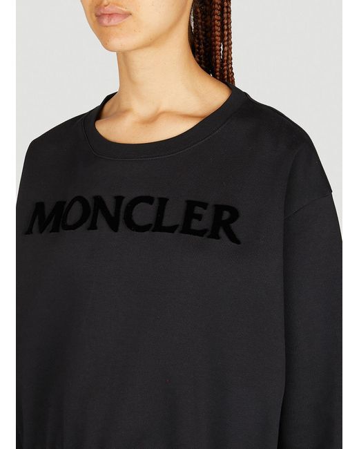 Moncler Black Embossed Logo Sweatshirt