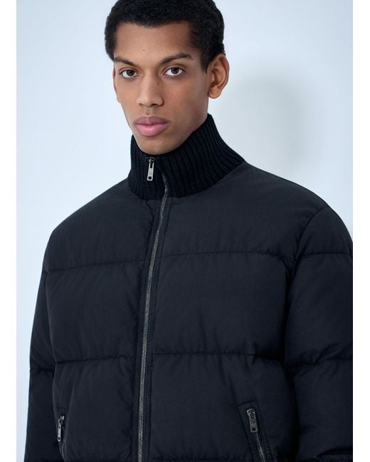 Prada Blue High-Neck Puffer Jacket for men