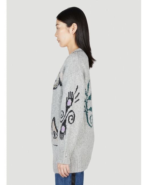 Stella McCartney Gray Folklore Embroidery Sweater