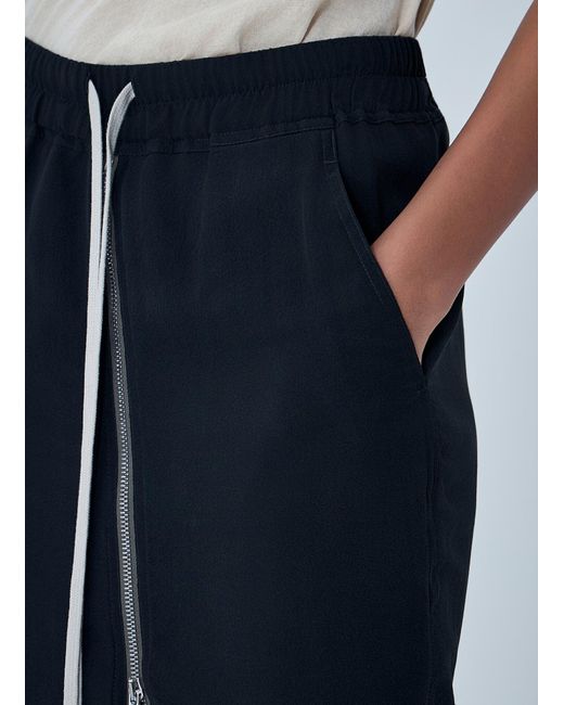 Rick Owens Blue Elasticated Midi Skirt