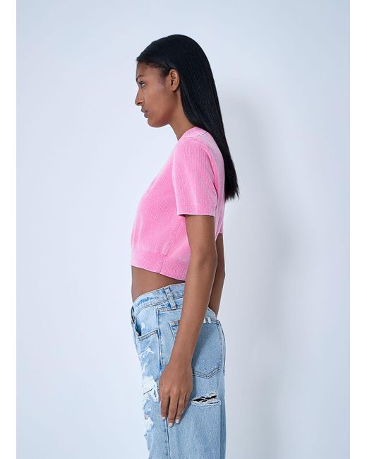 Alexander Wang Red Logo Motif Knitted Top